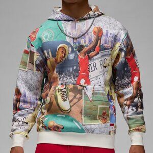 Authentic JORDAN ‘Brooklyn’ FLEECE Men’s Printed HOODIE Size M